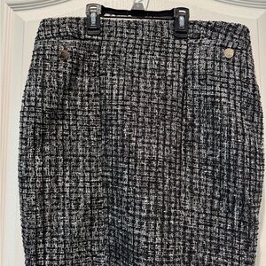 Calvin Klein Metallic Black and White Skirt